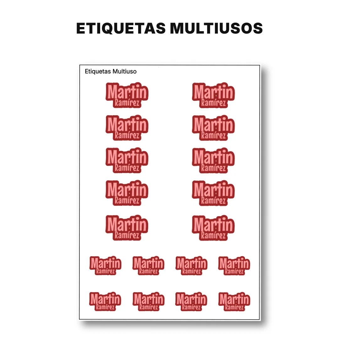 Pop Name Cereza – Etiquetas Escolares Personalizadas