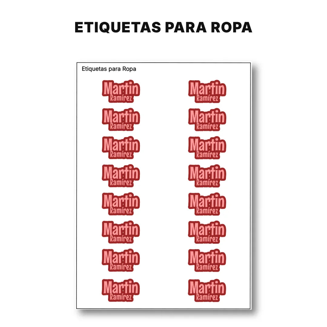 Pop Name Cereza – Etiquetas Escolares Personalizadas