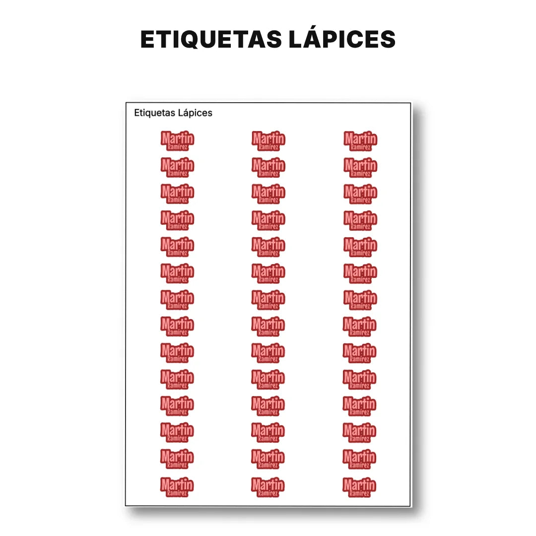 Pop Name Cereza – Etiquetas Escolares Personalizadas