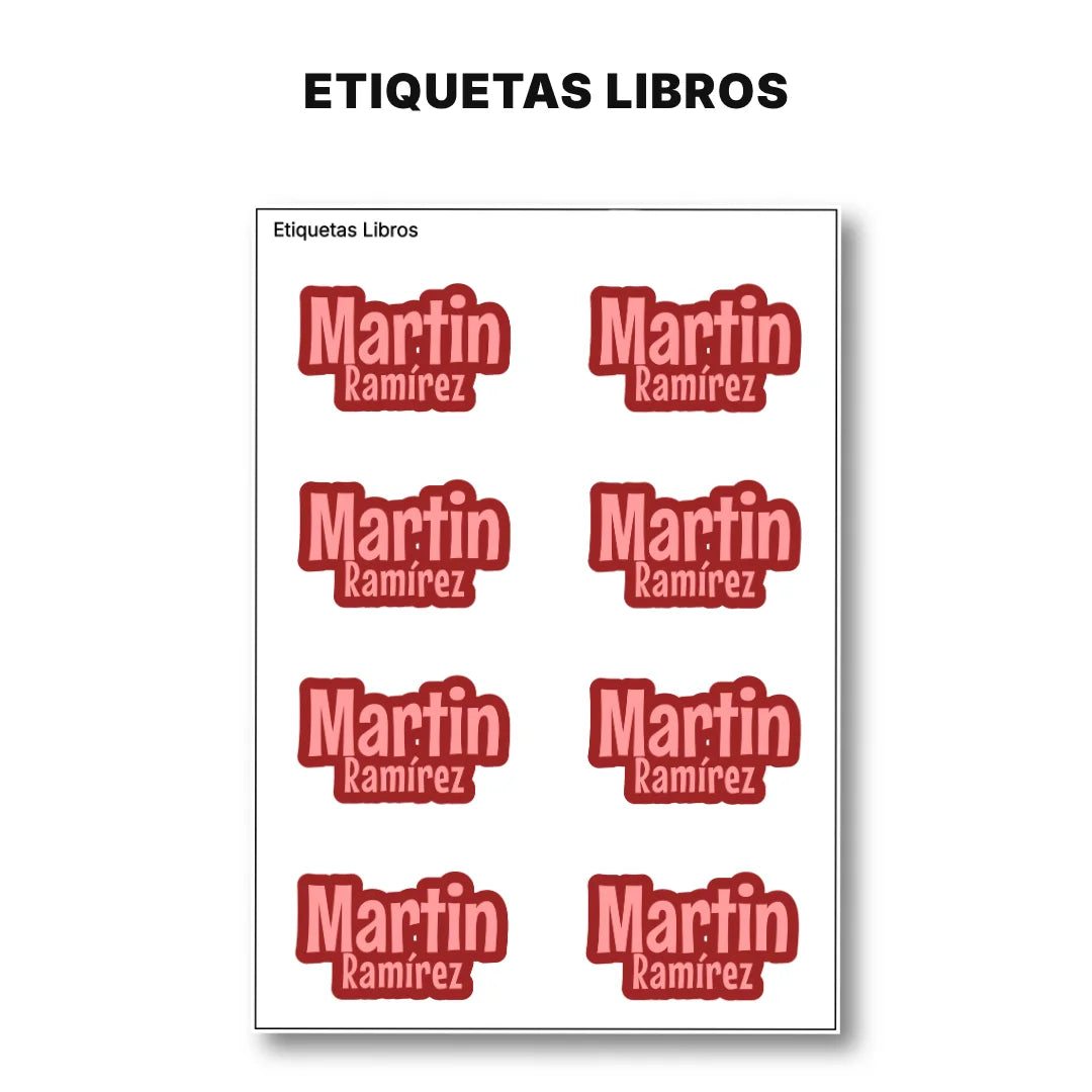 Pop Name Cereza – Etiquetas Escolares Personalizadas