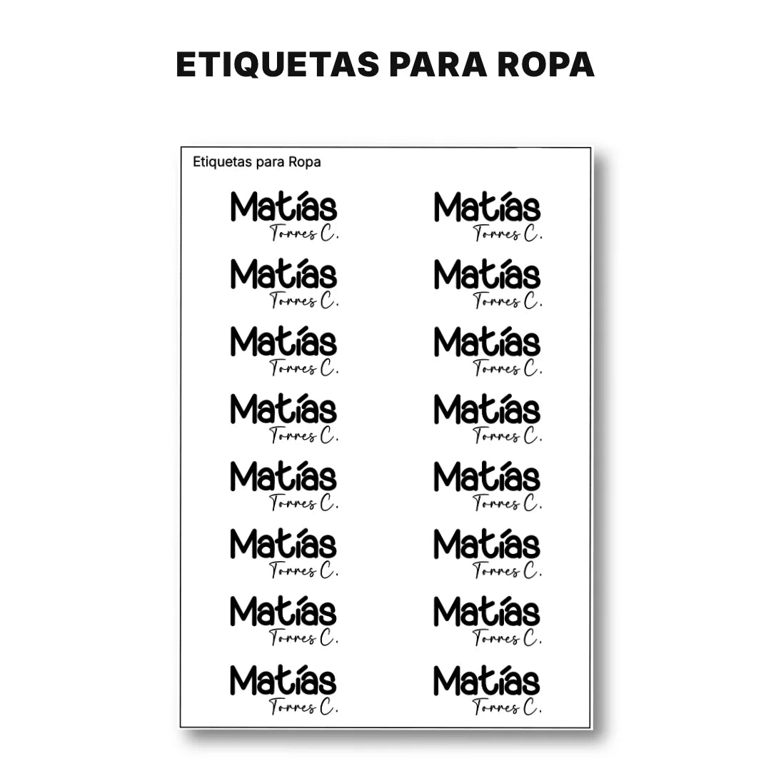 Pop Name Ink – Etiquetas Escolares Personalizadas
