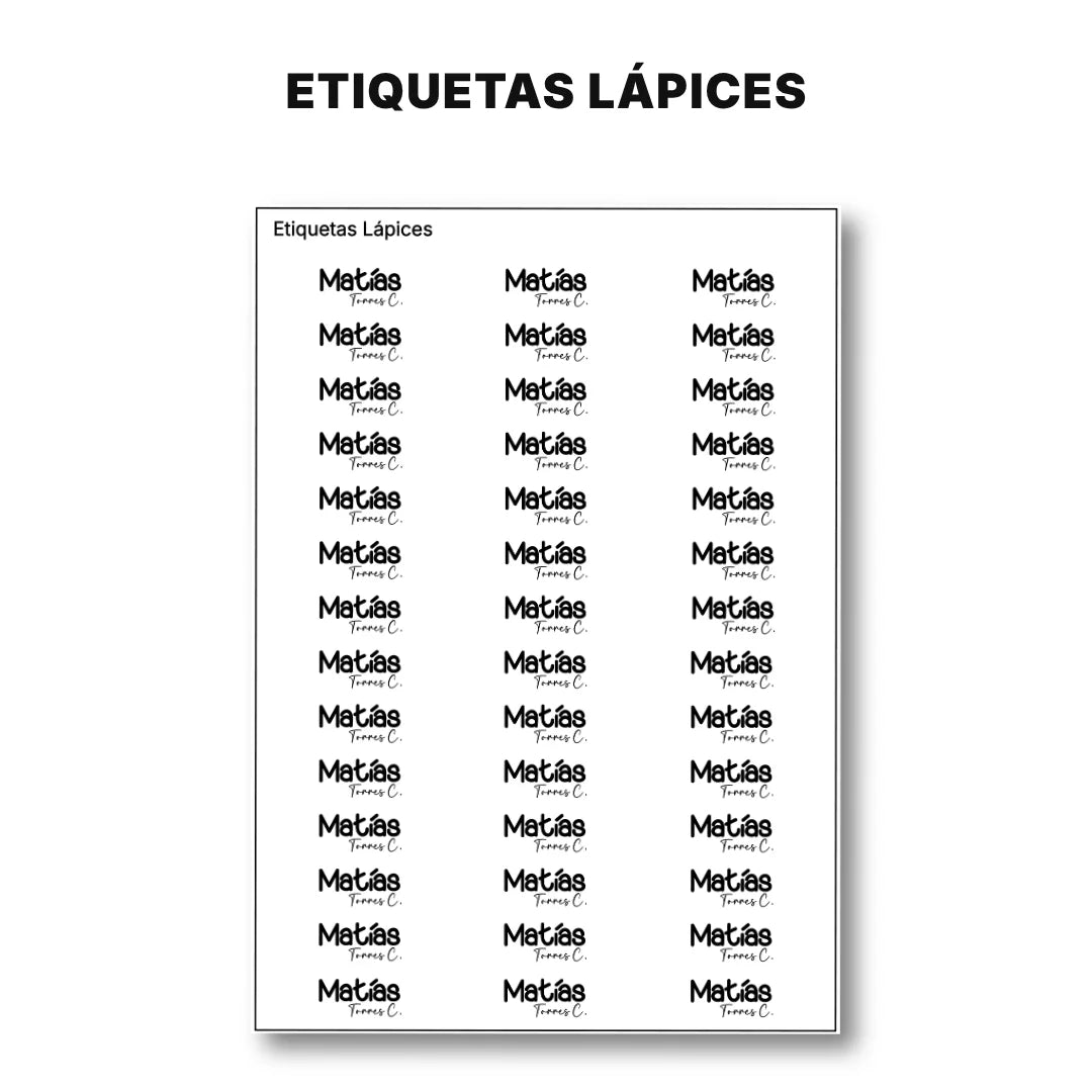 Pop Name Ink – Etiquetas Escolares Personalizadas