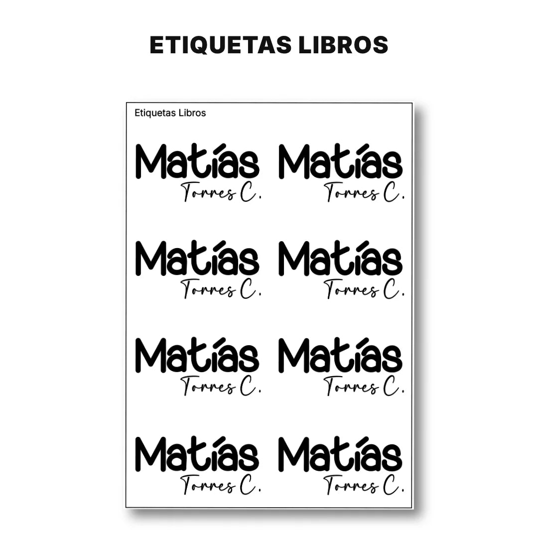 Pop Name Ink – Etiquetas Escolares Personalizadas