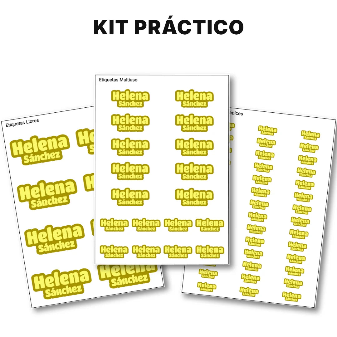 Pop Name Mostaza – Etiquetas Escolares Personalizadas