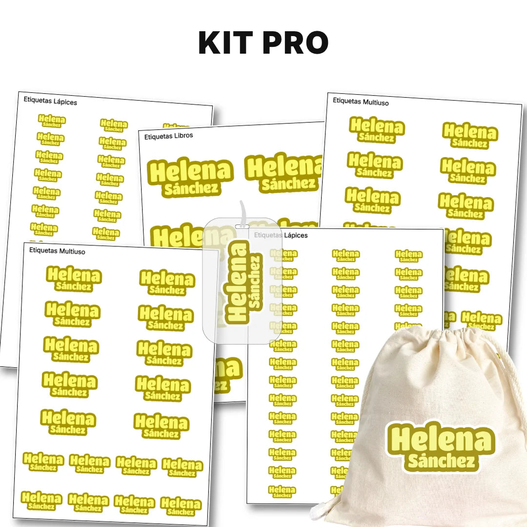 Pop Name Mostaza – Etiquetas Escolares Personalizadas
