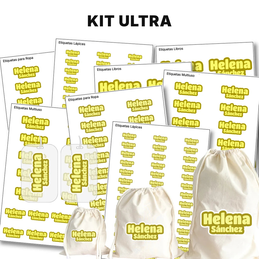 Pop Name Mostaza – Etiquetas Escolares Personalizadas