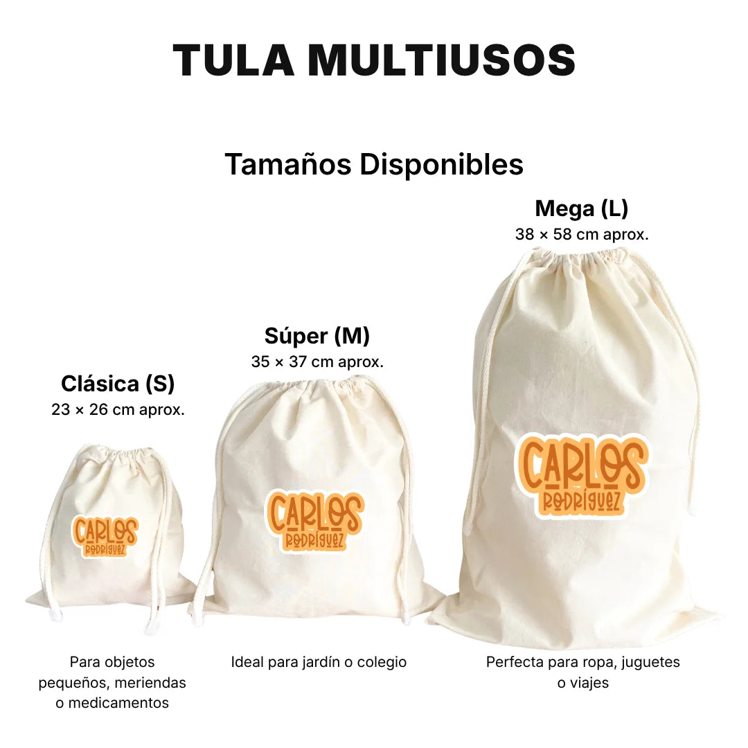 Pop Name Naranja – Tula Multiusos Personalizada