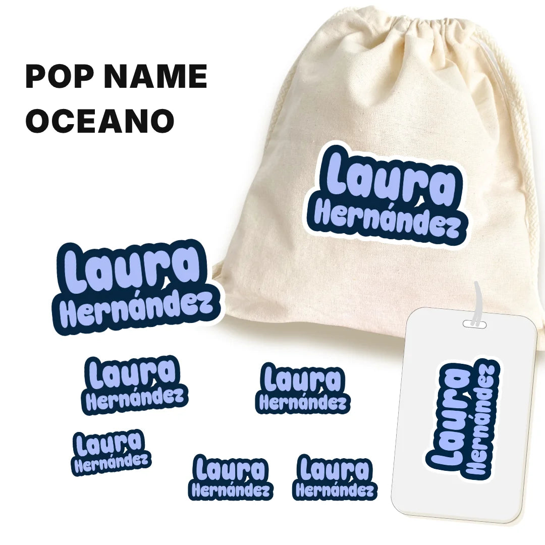 Pop Name Oceano – Etiquetas Escolares Personalizadas