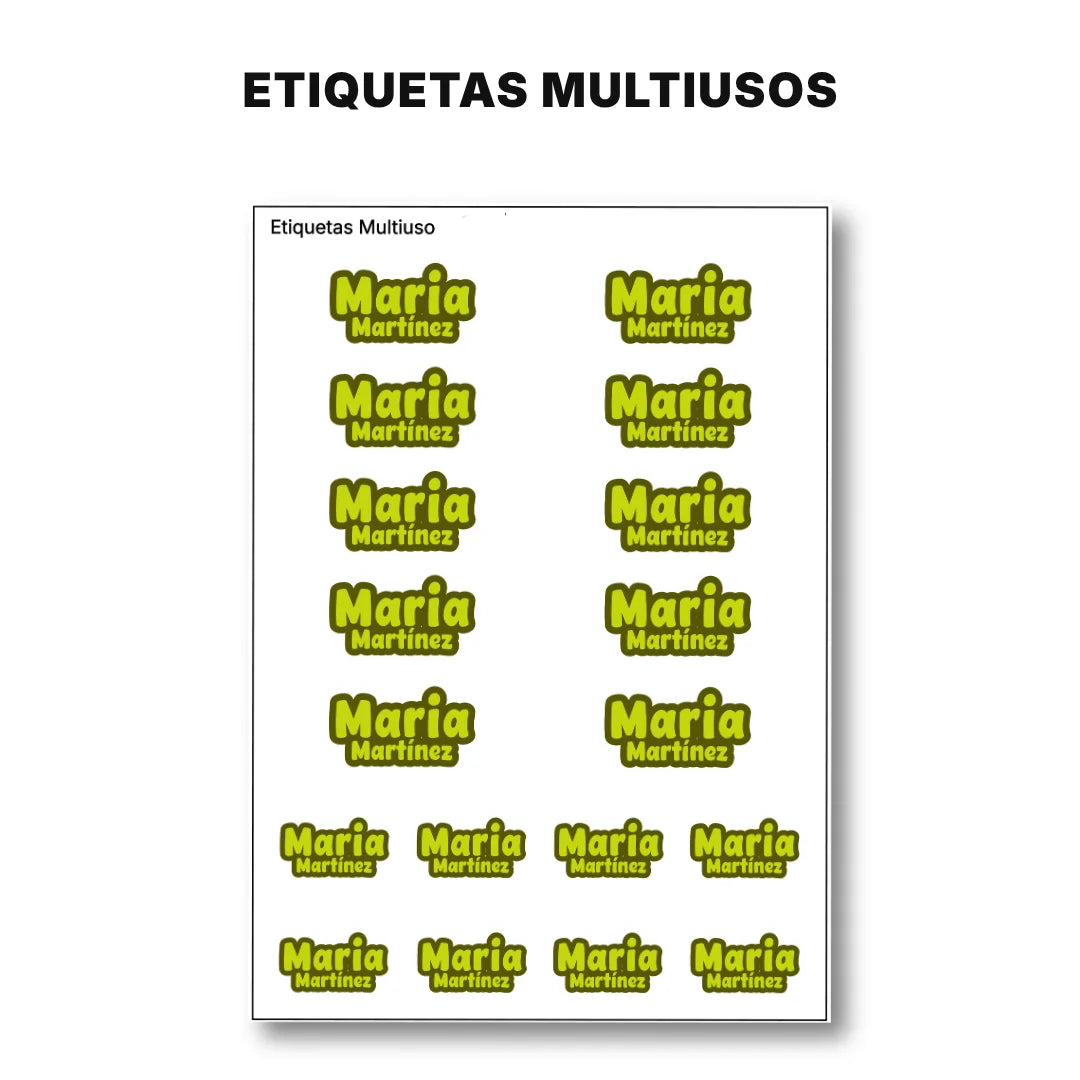 Pop Name Oliva – Etiquetas Escolares Personalizadas