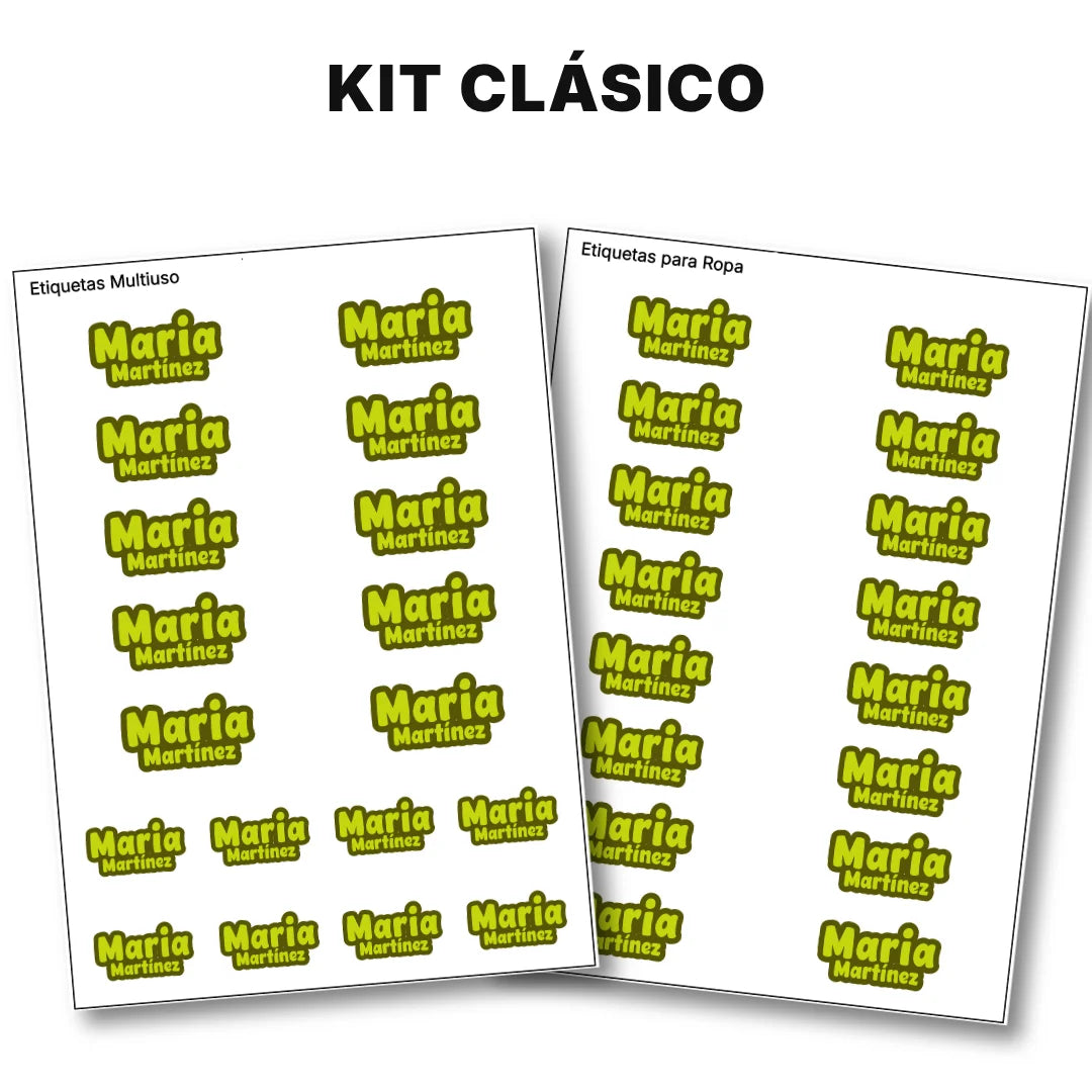 Pop Name Oliva – Etiquetas Escolares Personalizadas