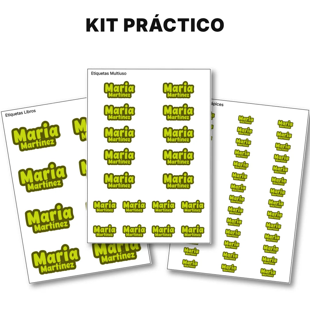 Pop Name Oliva – Etiquetas Escolares Personalizadas