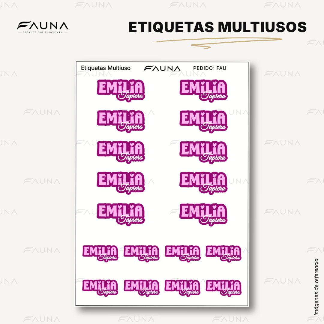 Pop Name – Pink 💖 - Etiquetas Escolares Premium Personalizadas