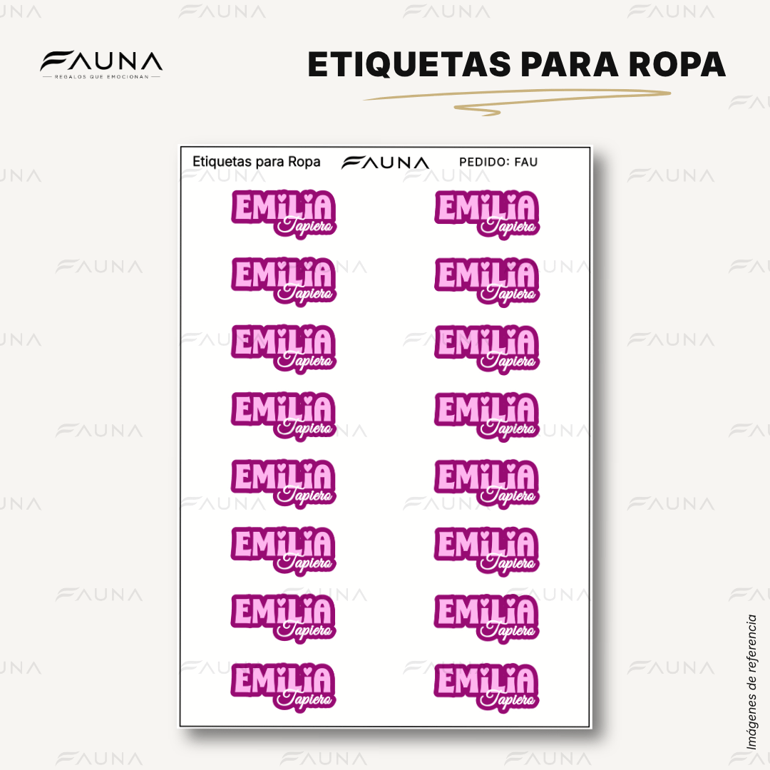 Pop Name – Pink 💖 - Etiquetas Escolares Premium Personalizadas