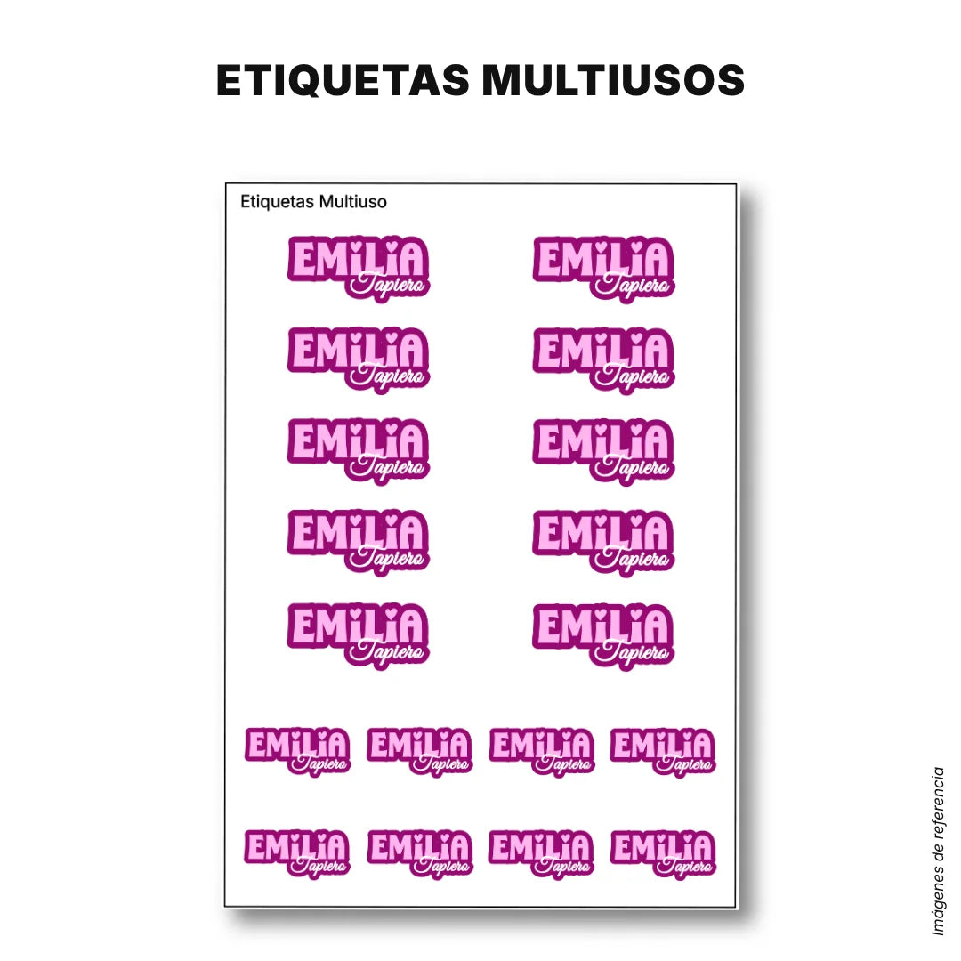 Pop Name Pink – Etiquetas Escolares Personalizadas