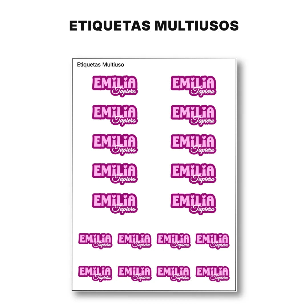 Pop Name Pink – Etiquetas Escolares Personalizadas