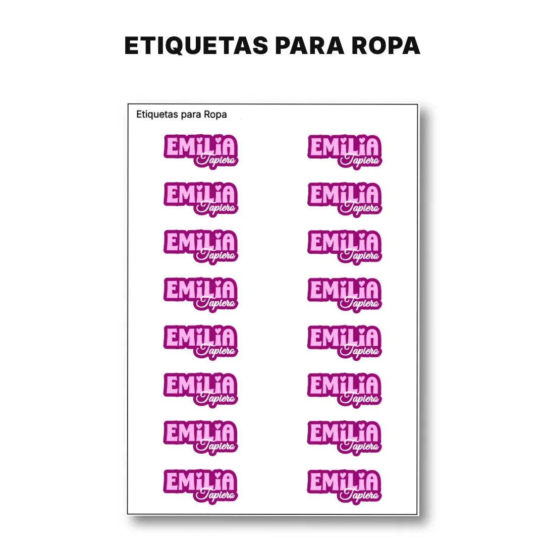 Pop Name Pink – Etiquetas Escolares Personalizadas