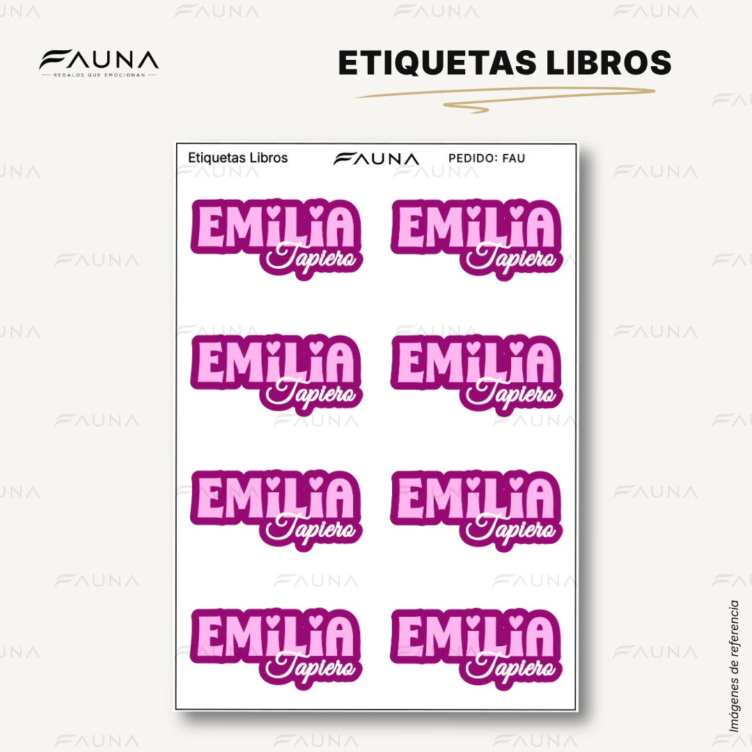 Pop Name – Pink 💖 - Etiquetas Escolares Premium Personalizadas