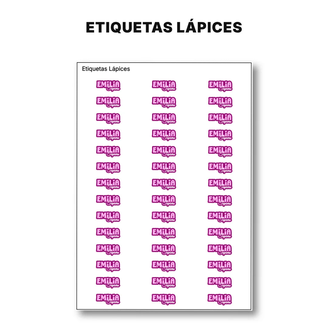 Pop Name Pink – Etiquetas Escolares Personalizadas