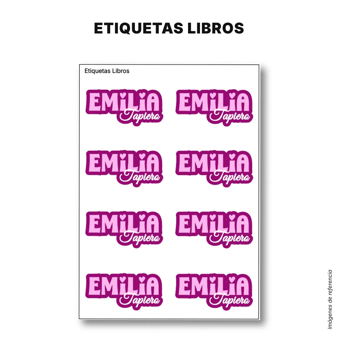 Pop Name Pink – Etiquetas Escolares Personalizadas