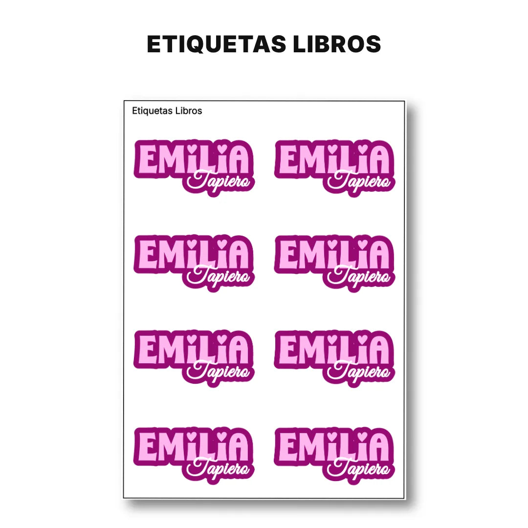 Pop Name Pink – Etiquetas Escolares Personalizadas