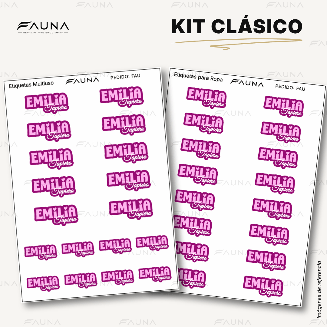 Pop Name – Pink 💖 - Etiquetas Escolares Premium Personalizadas
