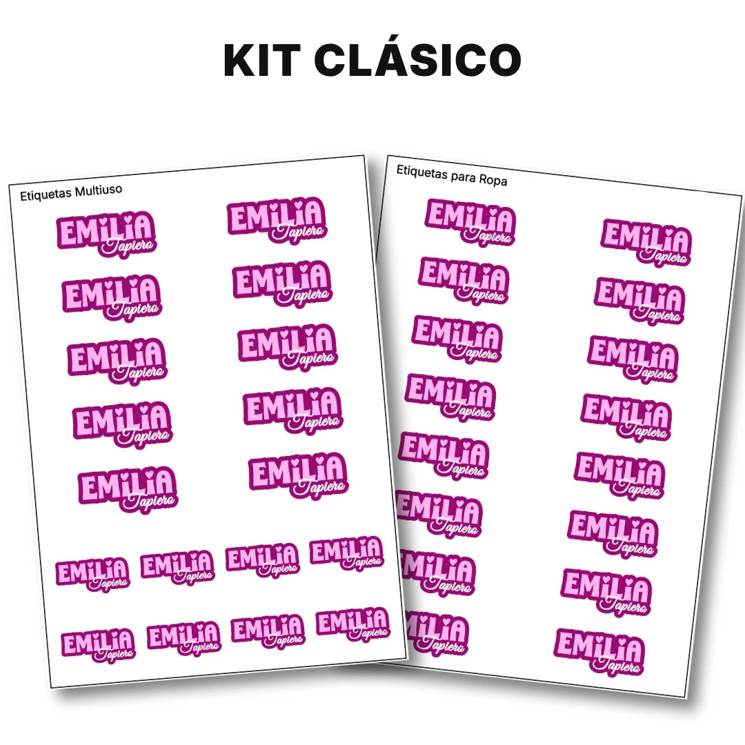 Pop Name Pink – Etiquetas Escolares Personalizadas