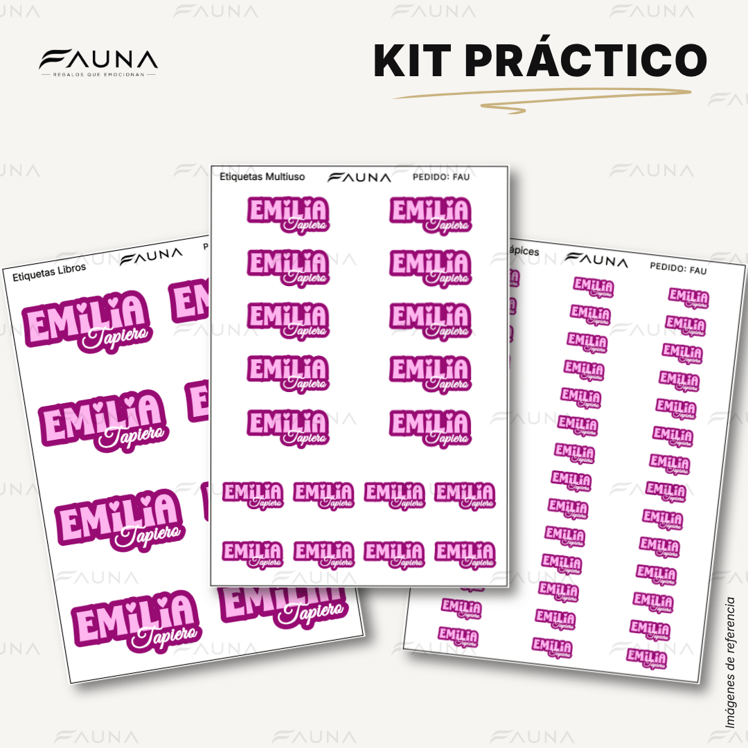 Pop Name – Pink 💖 - Etiquetas Escolares Premium Personalizadas