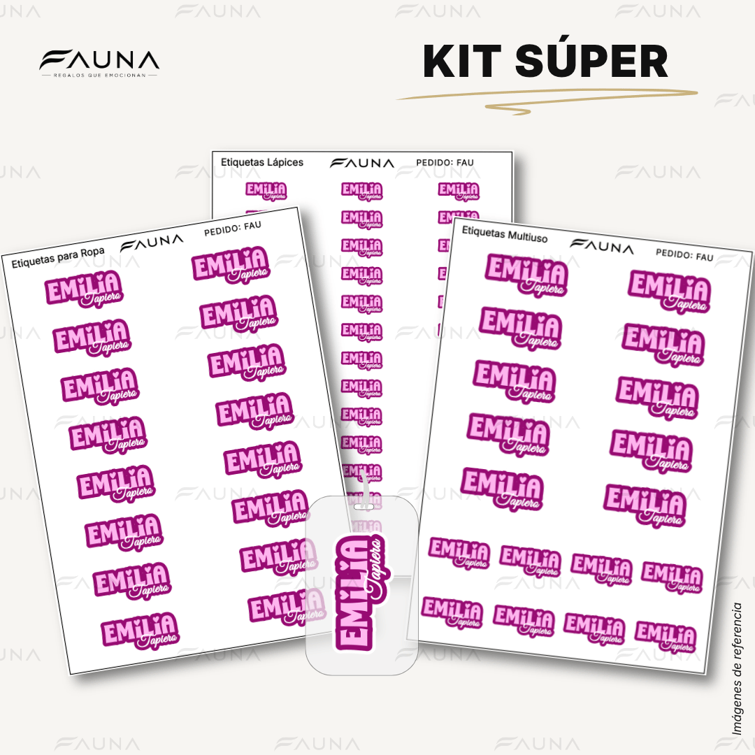 Pop Name – Pink 💖 - Etiquetas Escolares Premium Personalizadas