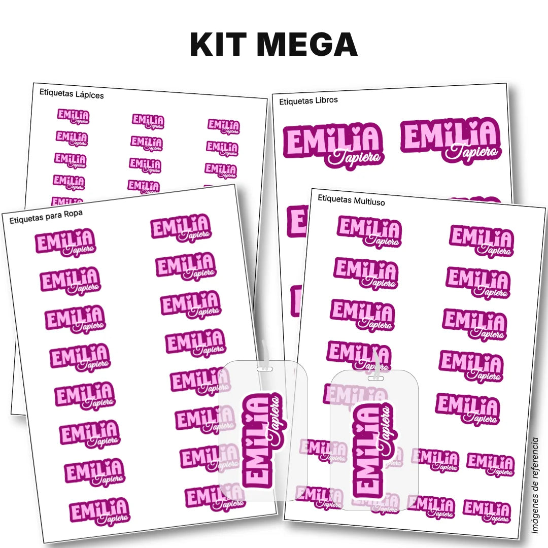 Pop Name Pink – Etiquetas Escolares Personalizadas
