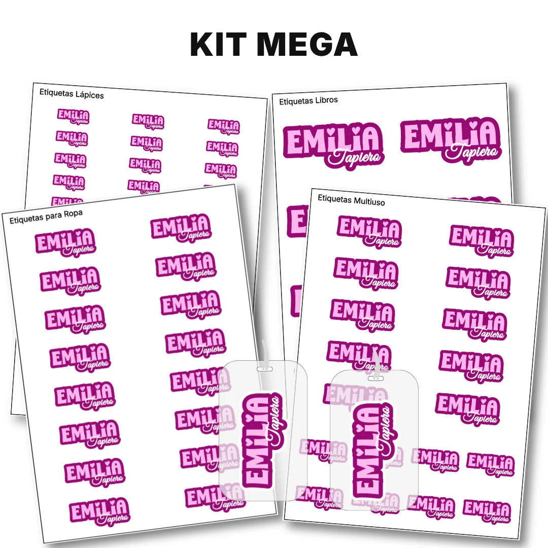 Pop Name Pink – Etiquetas Escolares Personalizadas