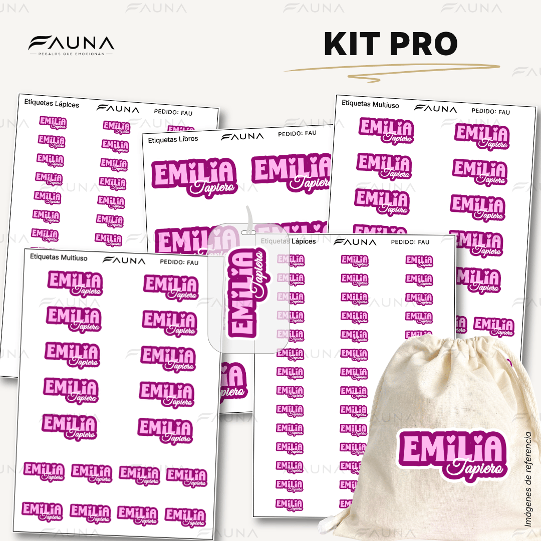 Pop Name – Pink 💖 - Etiquetas Escolares Premium Personalizadas