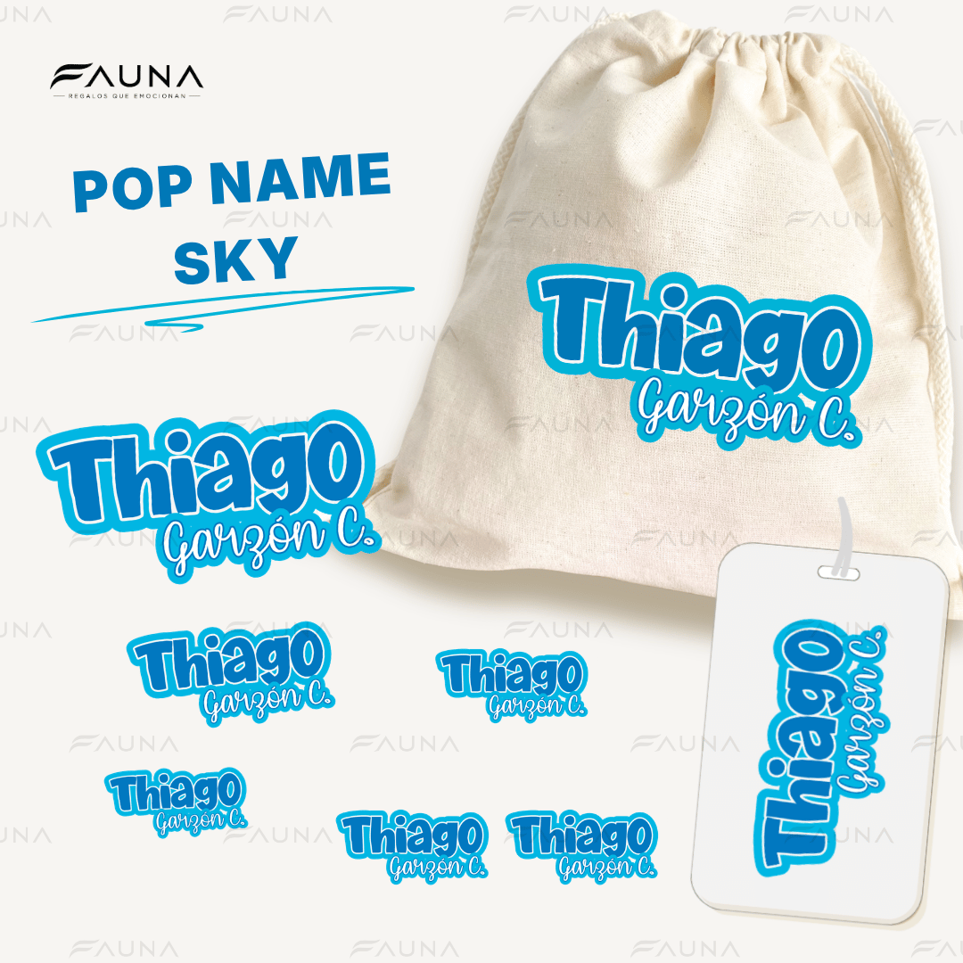 Pop Name Sky – Etiquetas Escolares Personalizadas