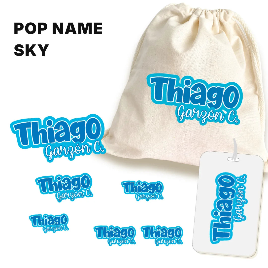 Pop Name Sky – Etiquetas Escolares Personalizadas