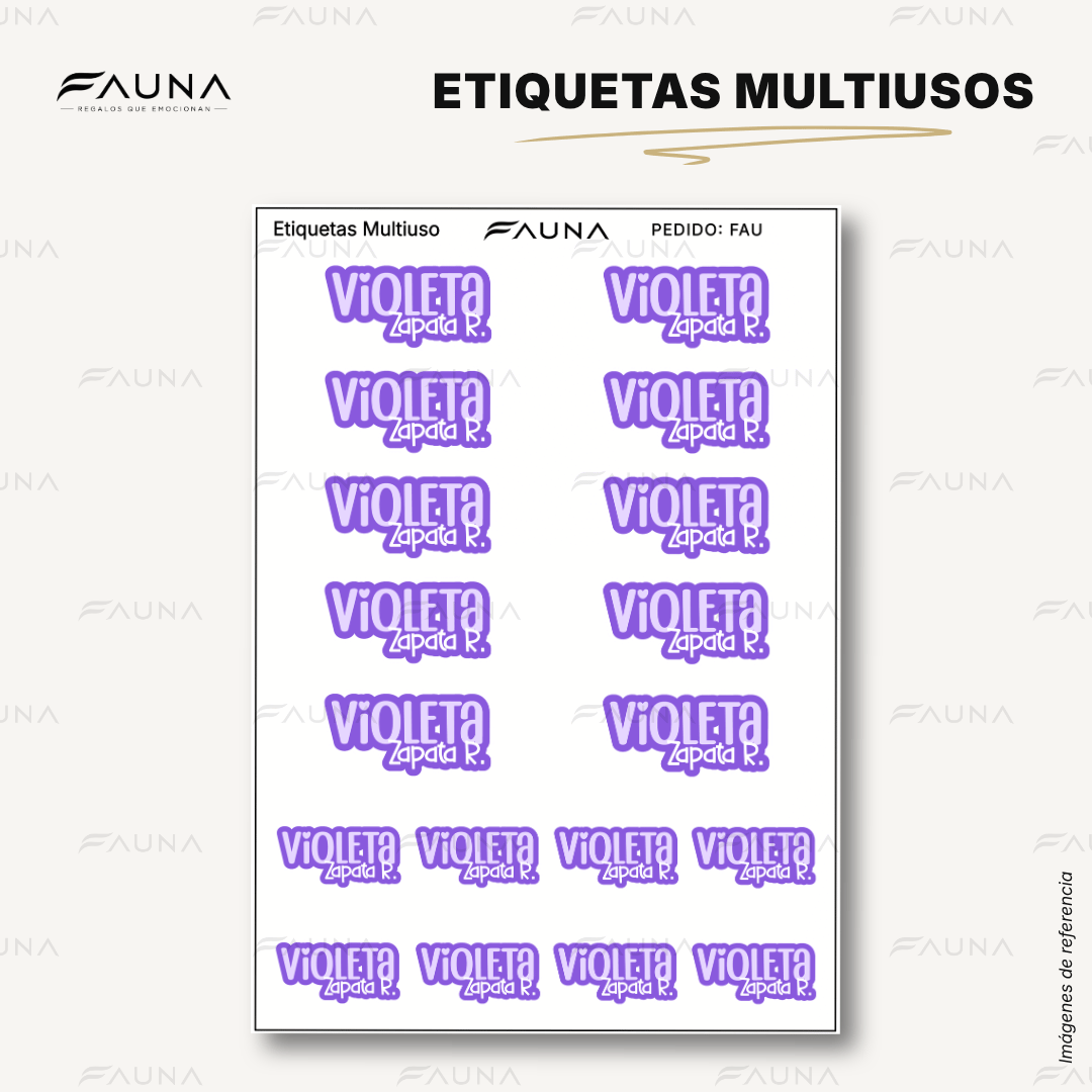 Pop Name – Violeta 💜 - Etiquetas Escolares Premium Personalizadas