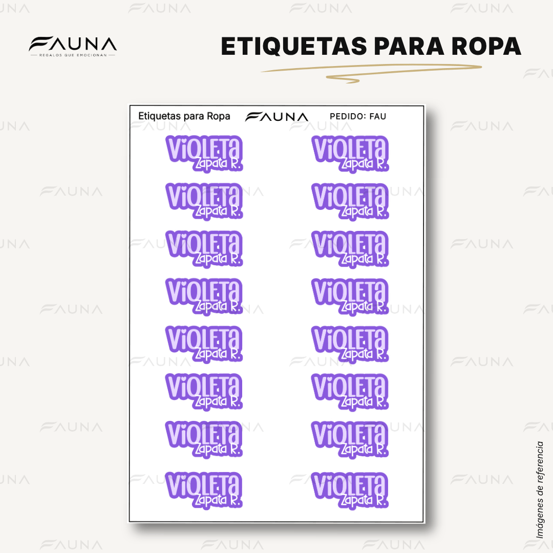 Pop Name – Violeta 💜 - Etiquetas Escolares Premium Personalizadas