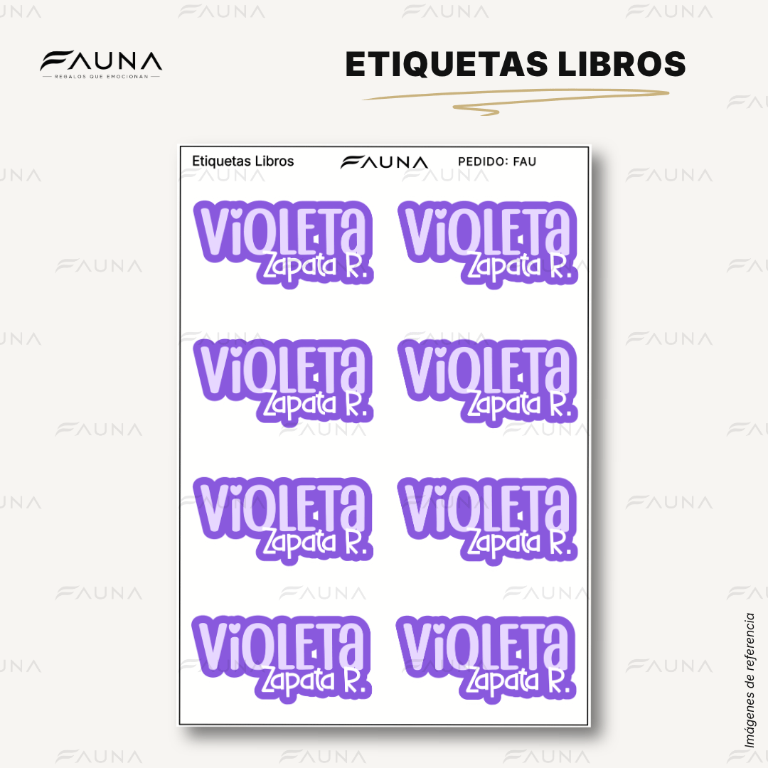 Pop Name – Violeta 💜 - Etiquetas Escolares Premium Personalizadas