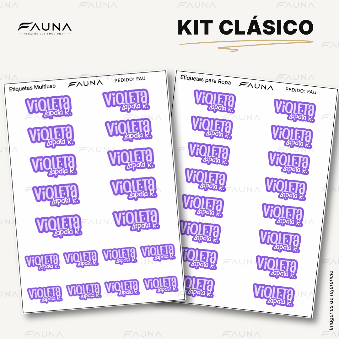 Pop Name – Violeta 💜 - Etiquetas Escolares Premium Personalizadas