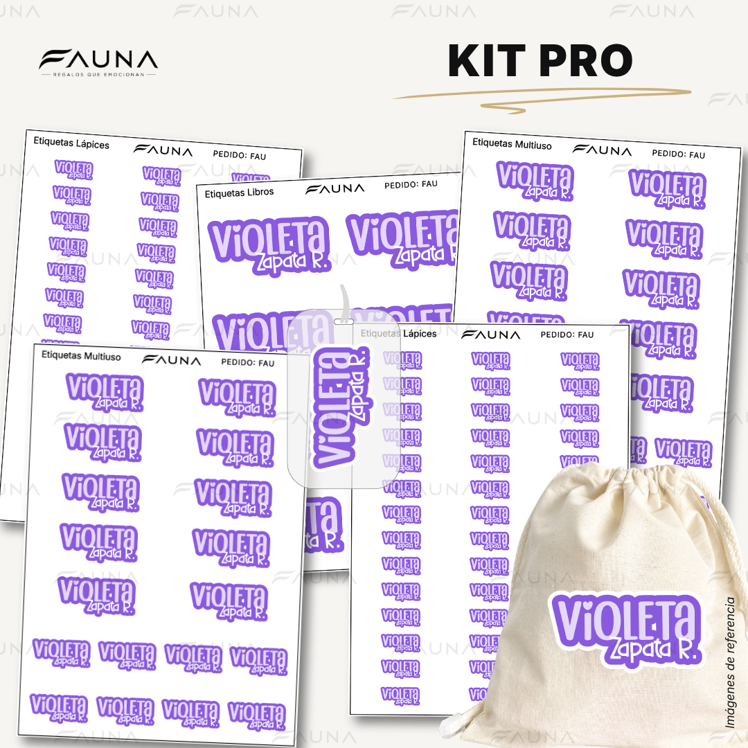 Pop Name – Violeta 💜 - Etiquetas Escolares Premium Personalizadas
