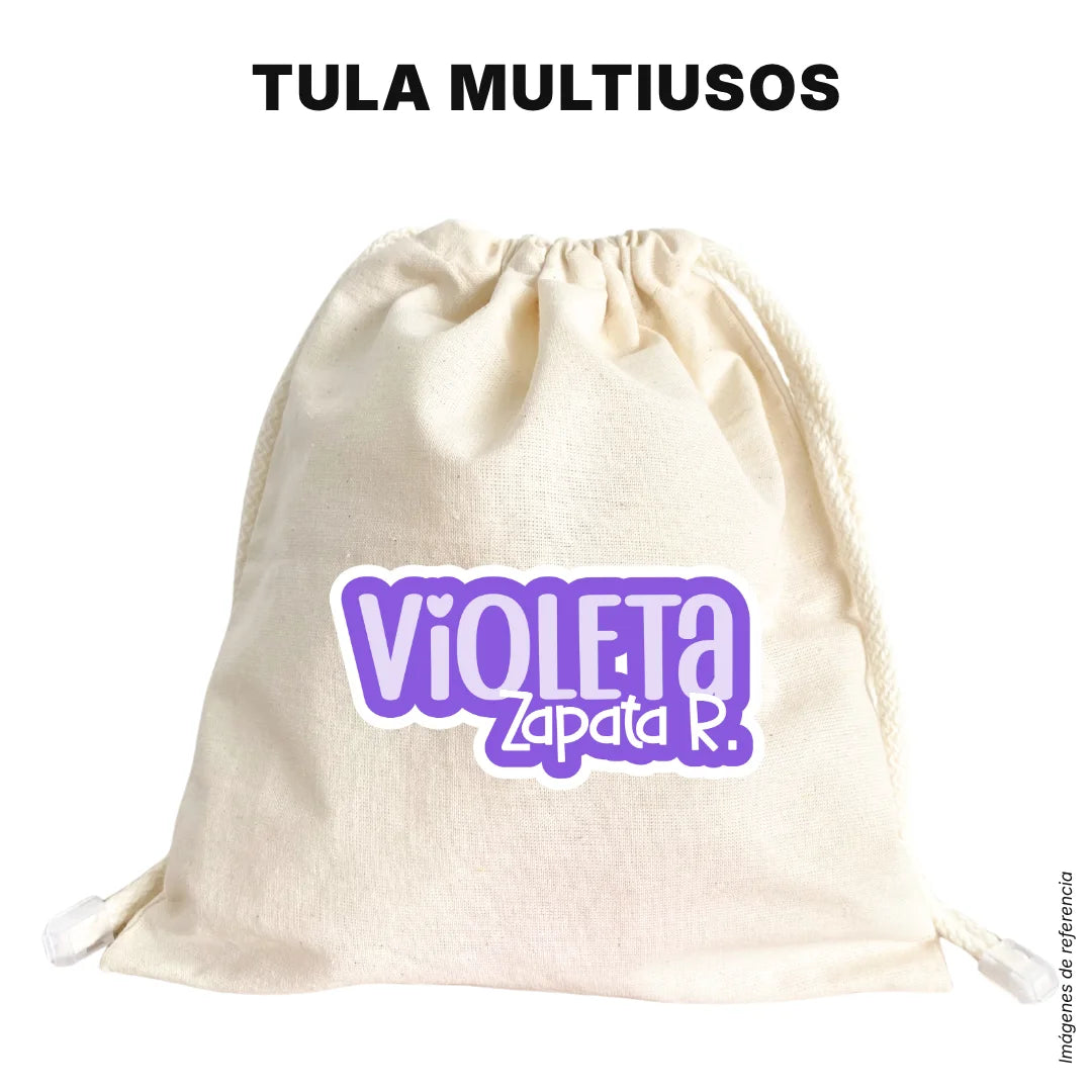 Pop Name Violeta – Etiquetas Escolares Personalizadas