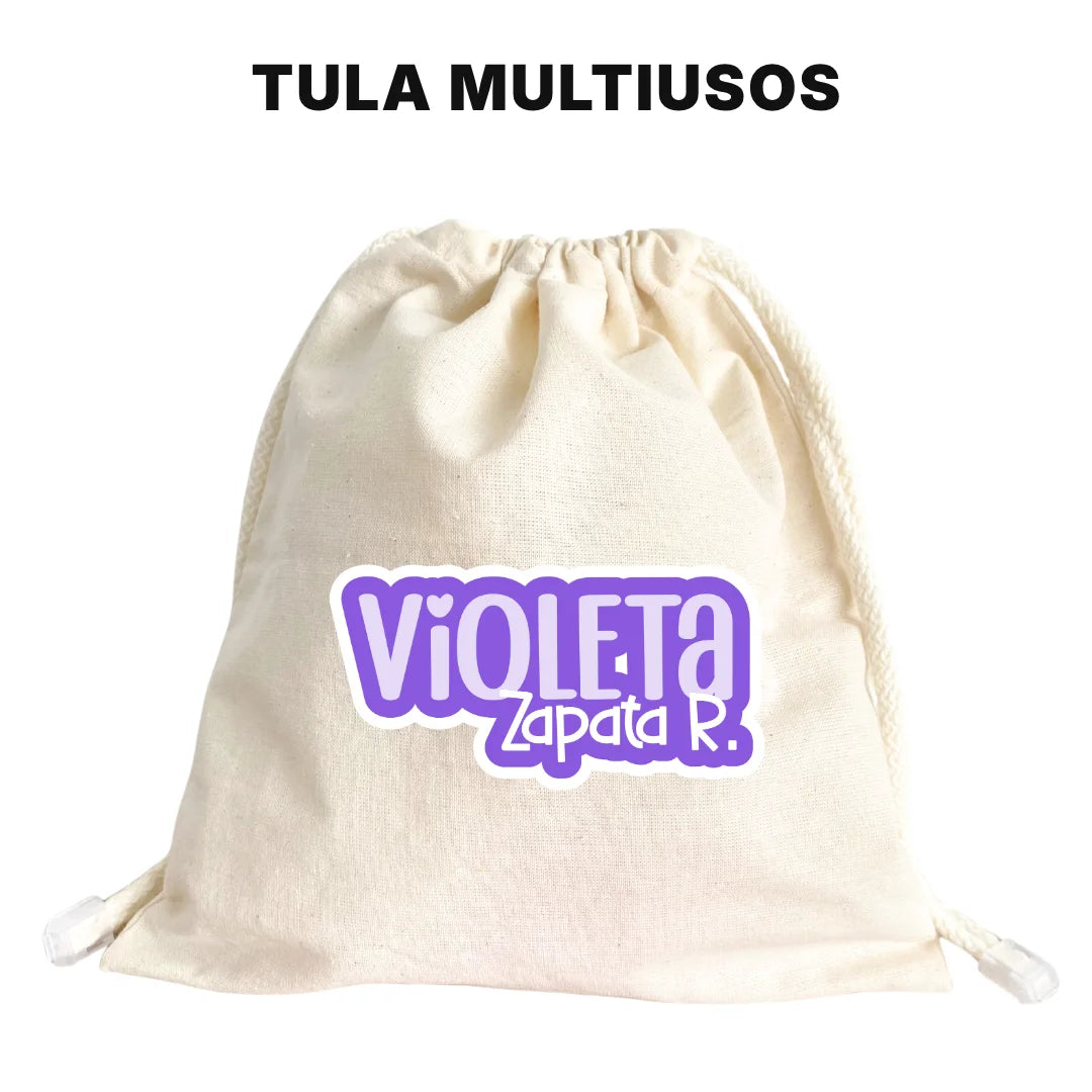 Pop Name Violeta – Etiquetas Escolares Personalizadas