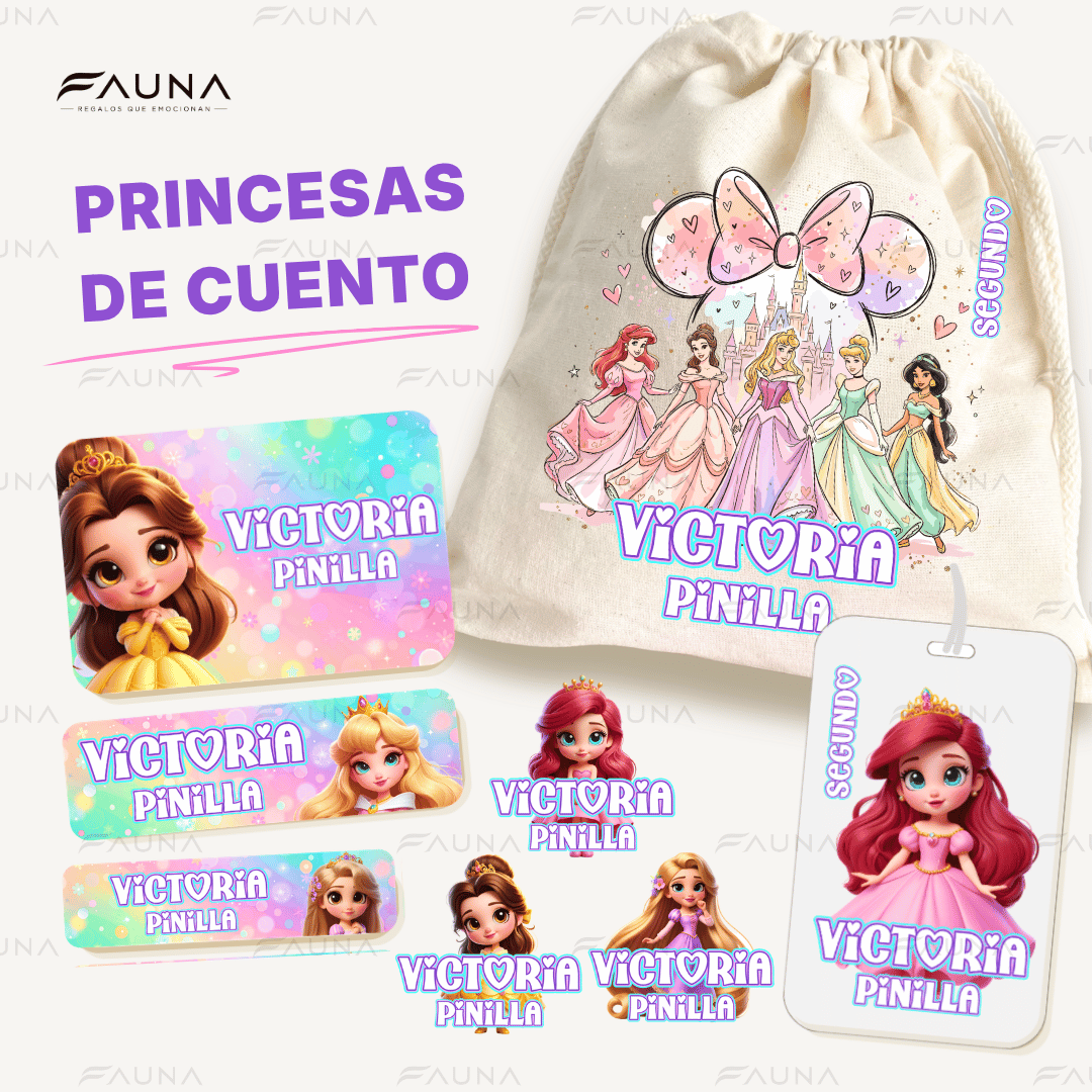 Princesas de Cuento – Etiquetas Escolares Personalizadas