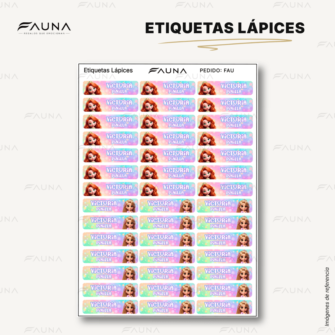 Princesas de Cuento 👑 - Etiquetas Escolares Premium Personalizadas