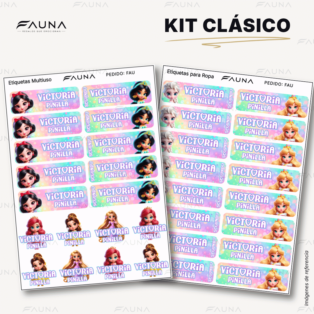 Princesas de Cuento 👑 - Etiquetas Escolares Premium Personalizadas