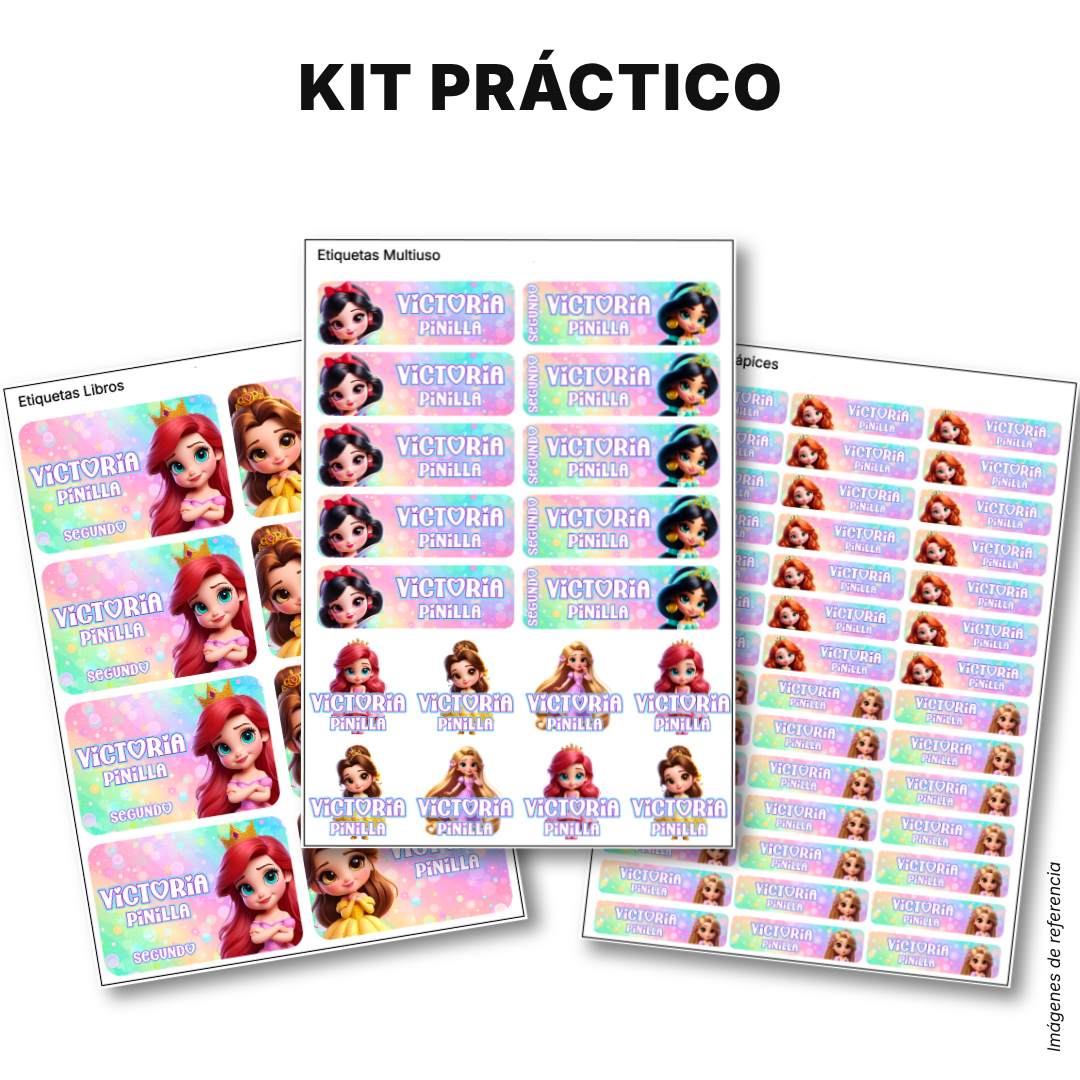 Princesas de Cuento – Etiquetas Escolares Personalizadas