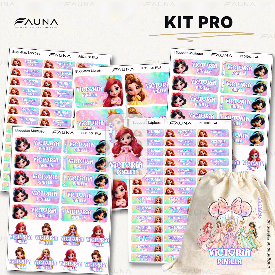 Princesas de Cuento 👑 - Etiquetas Escolares Premium Personalizadas