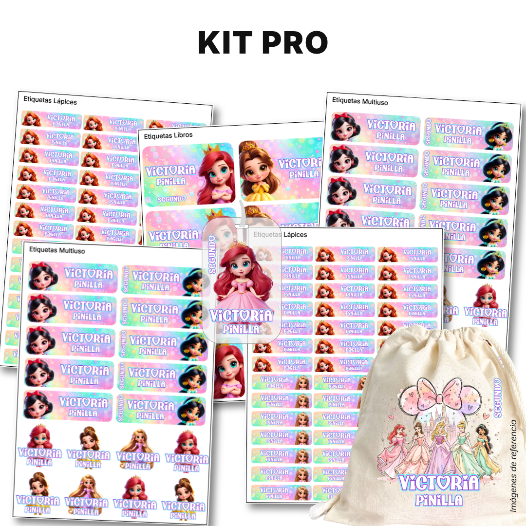 Princesas de Cuento – Etiquetas Escolares Personalizadas