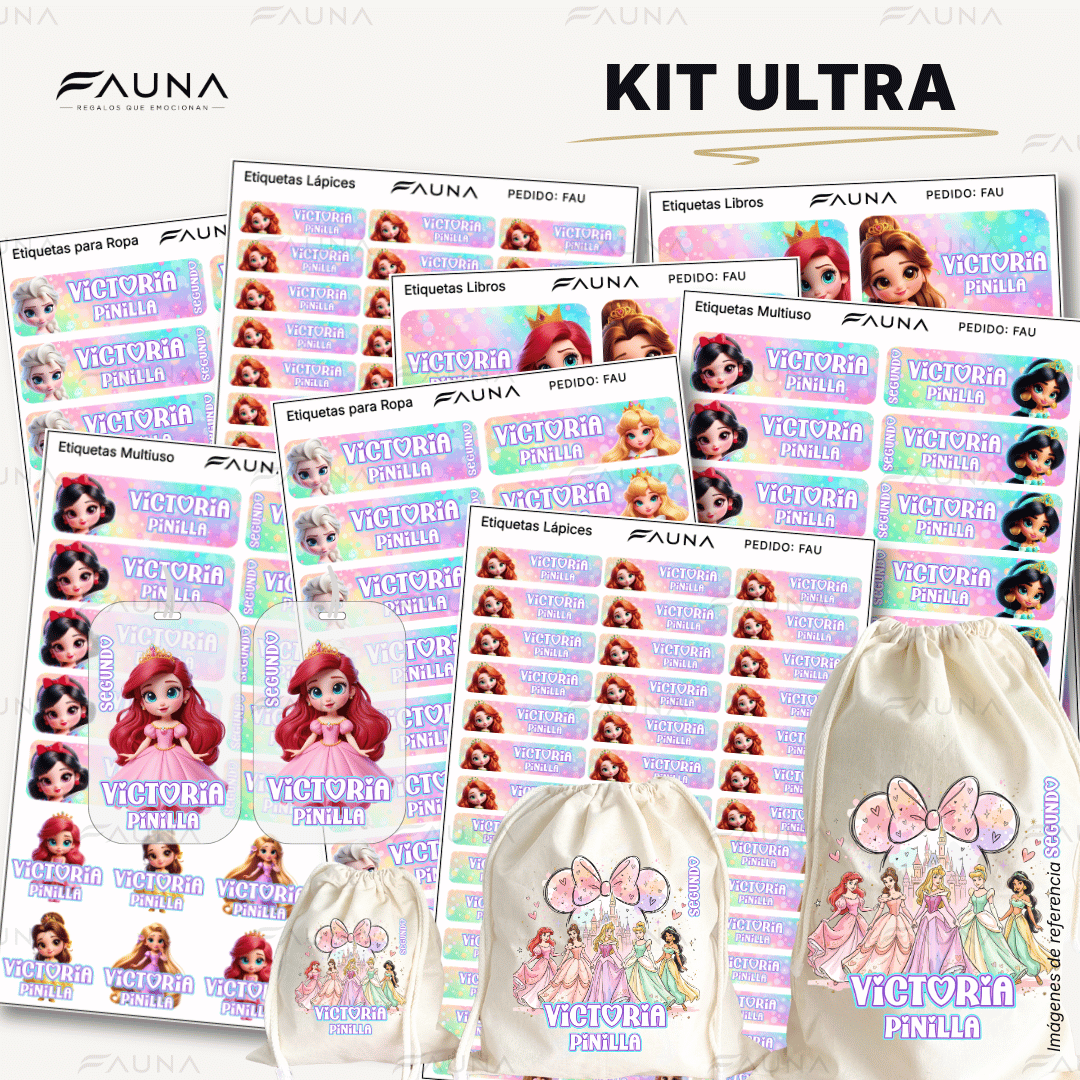 Princesas de Cuento 👑 - Etiquetas Escolares Premium Personalizadas