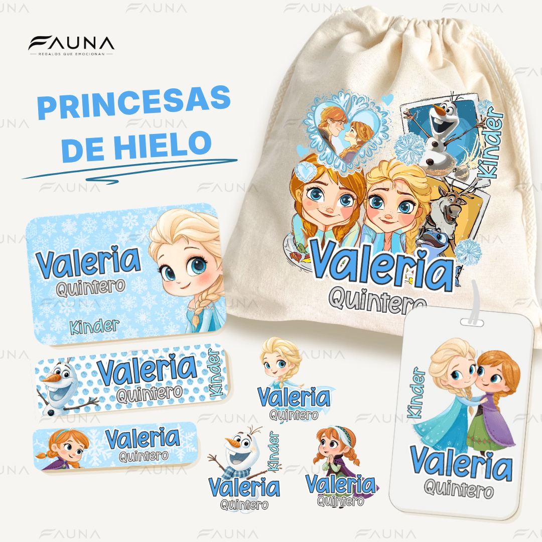 Princesas de Hielo – Etiquetas Escolares Personalizadas