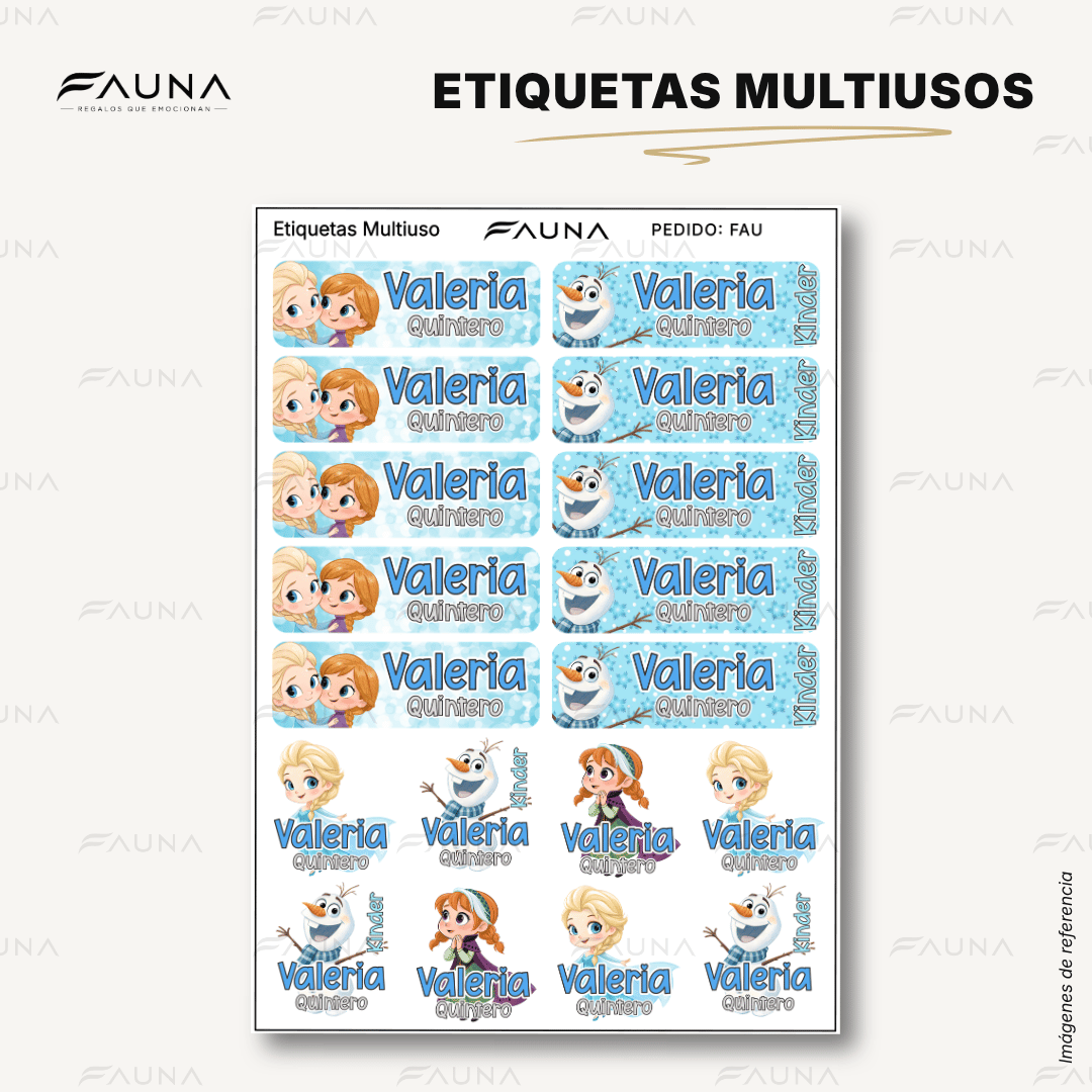 Princesas de Hielo ❄️ - Etiquetas Escolares Premium Personalizadas