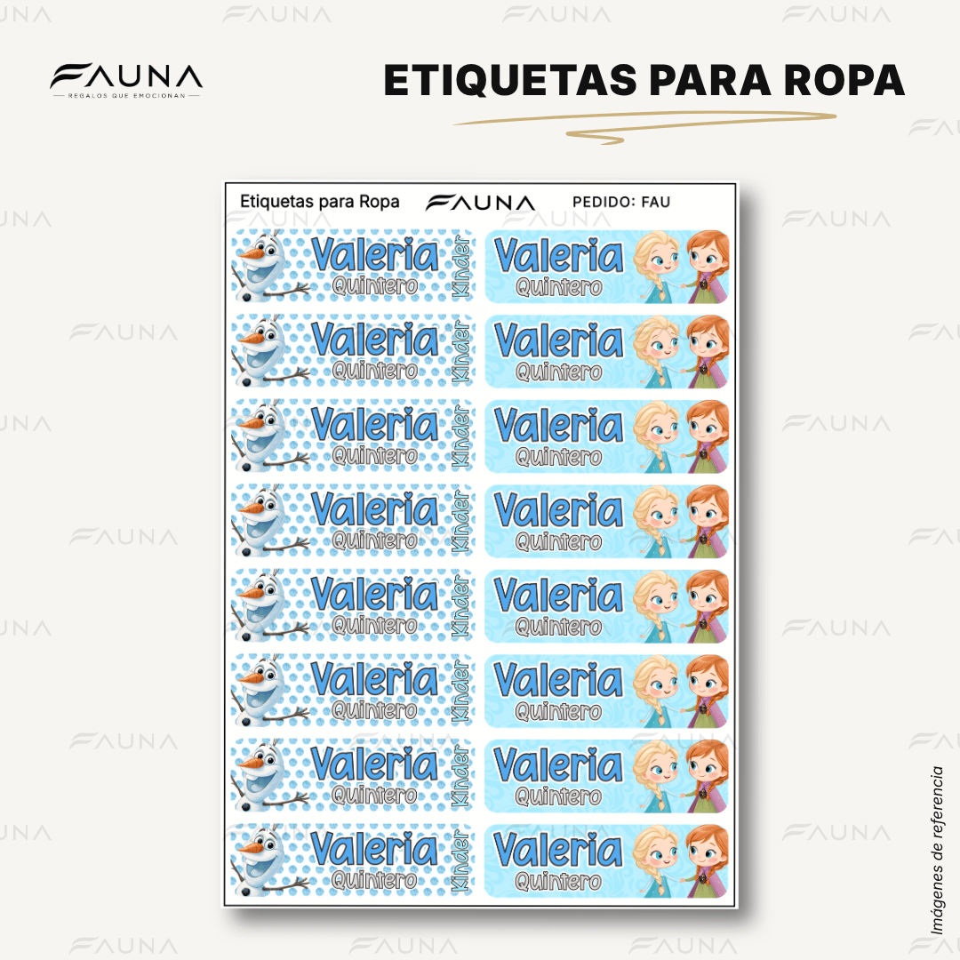 Princesas de Hielo ❄️ - Etiquetas Escolares Premium Personalizadas